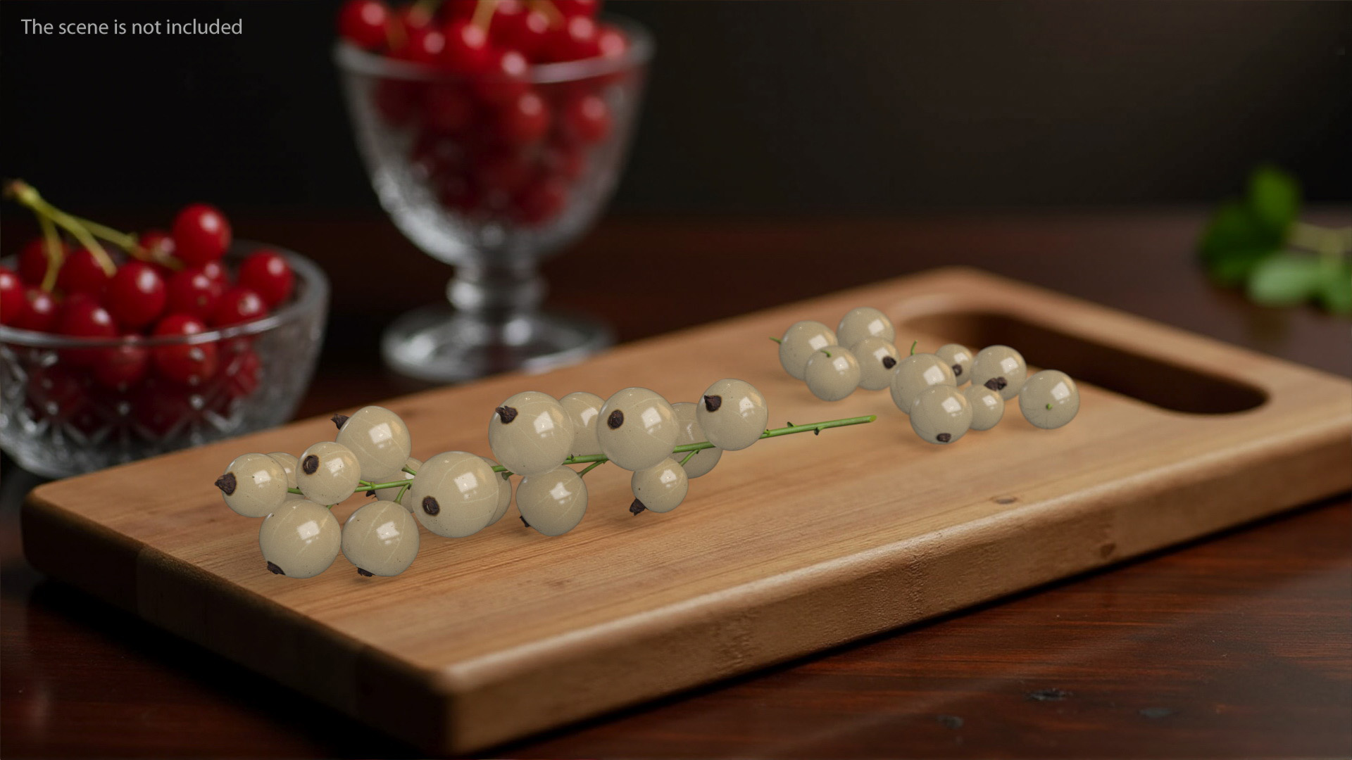 White Currant Berry Cluster 3D