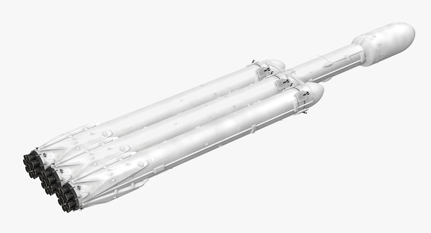 3D model Space Heavy Rocket Rigged