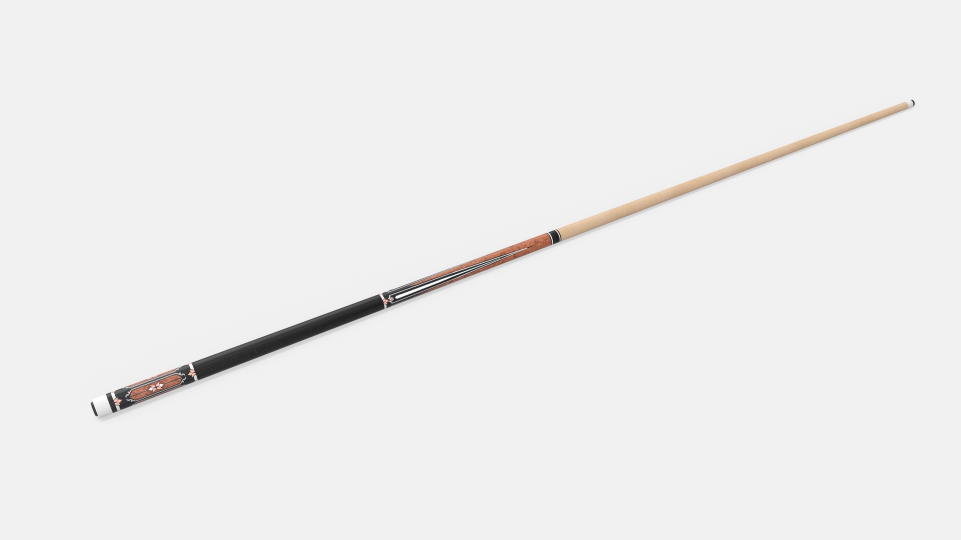 3D Vintage Wooden Pool Cue model