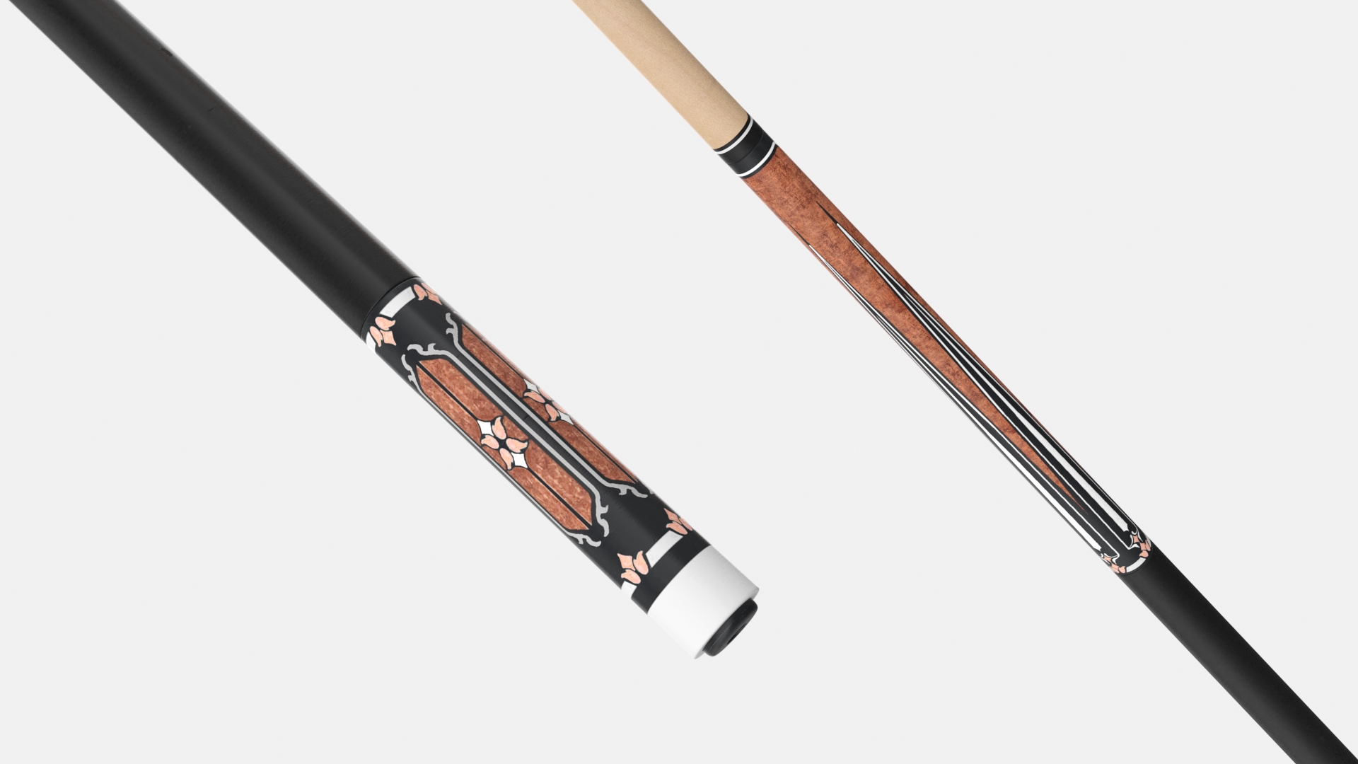 3D Vintage Wooden Pool Cue model