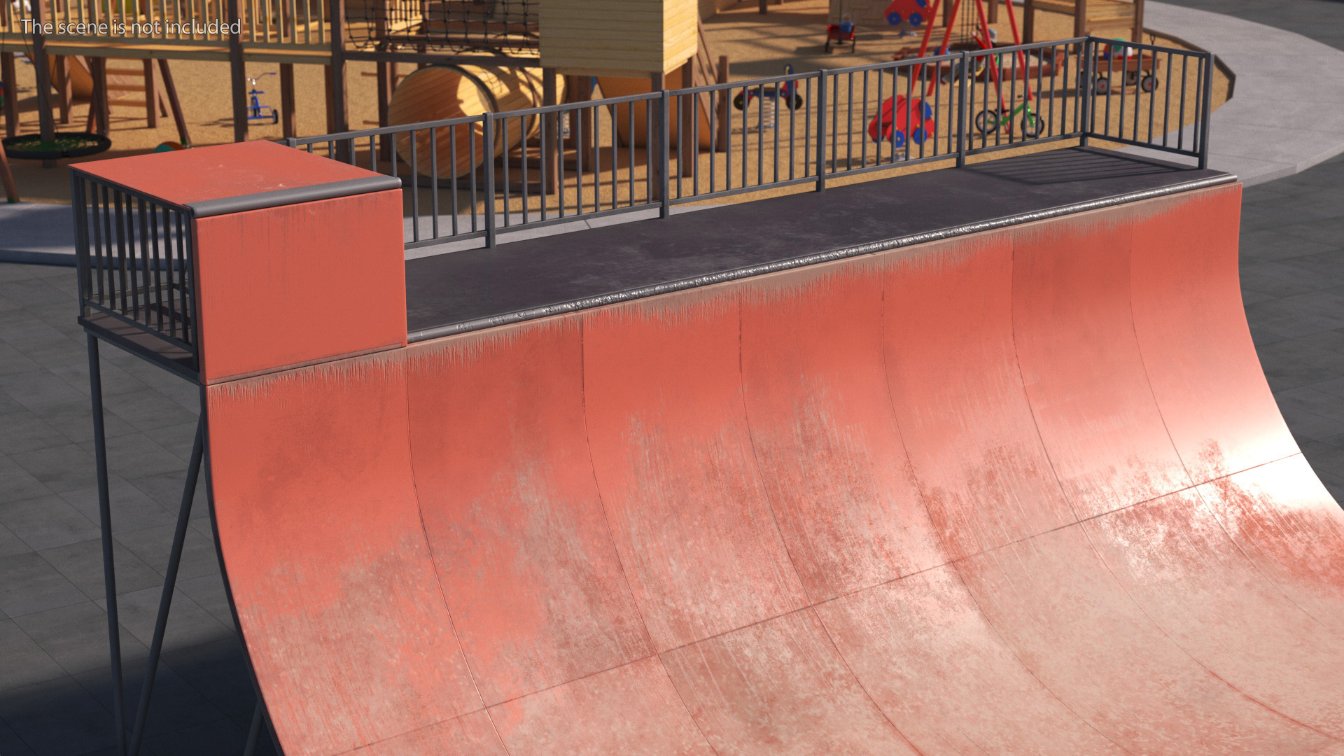 3D Action Sports Half Pipe model