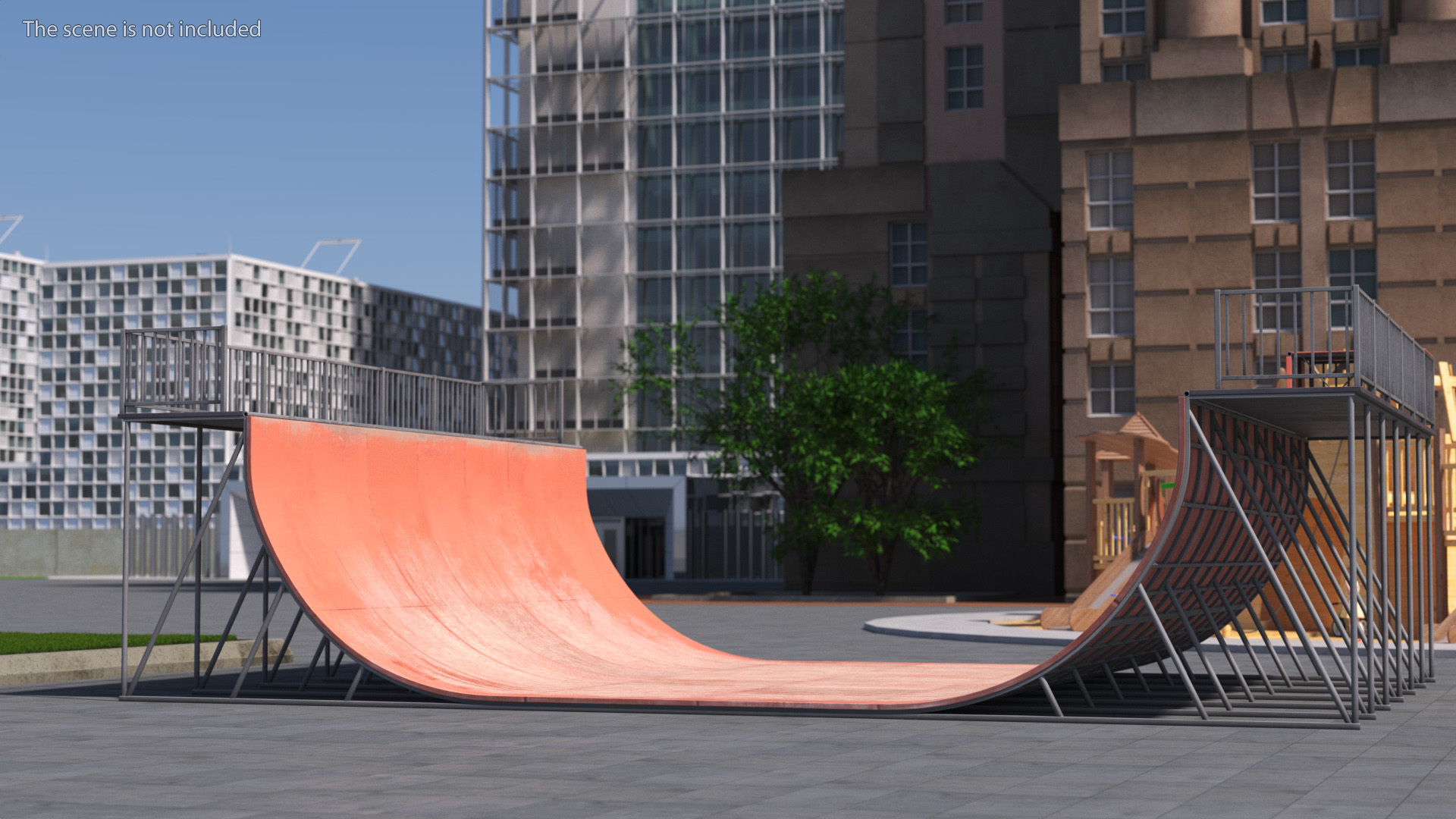 3D Action Sports Half Pipe model