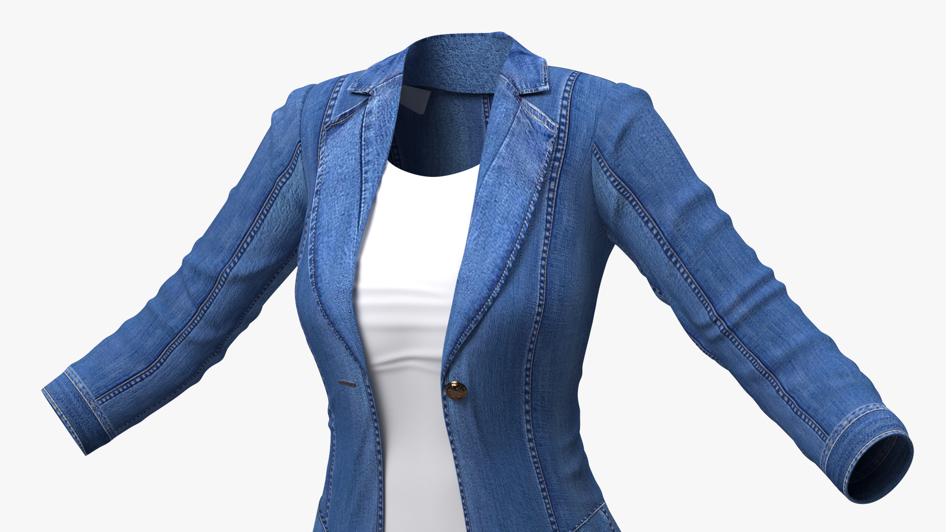 3D model Women's Urban Style Clothes with Denim Jacket