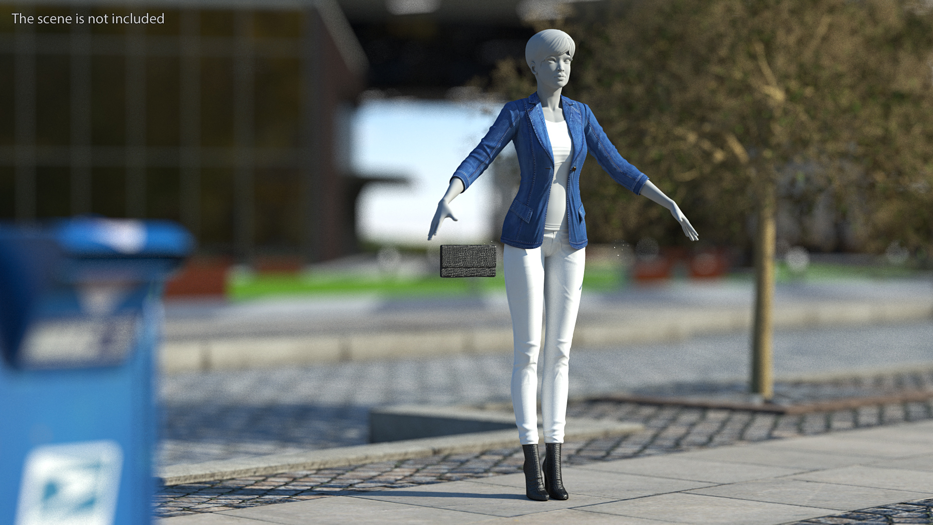 3D model Women's Urban Style Clothes with Denim Jacket