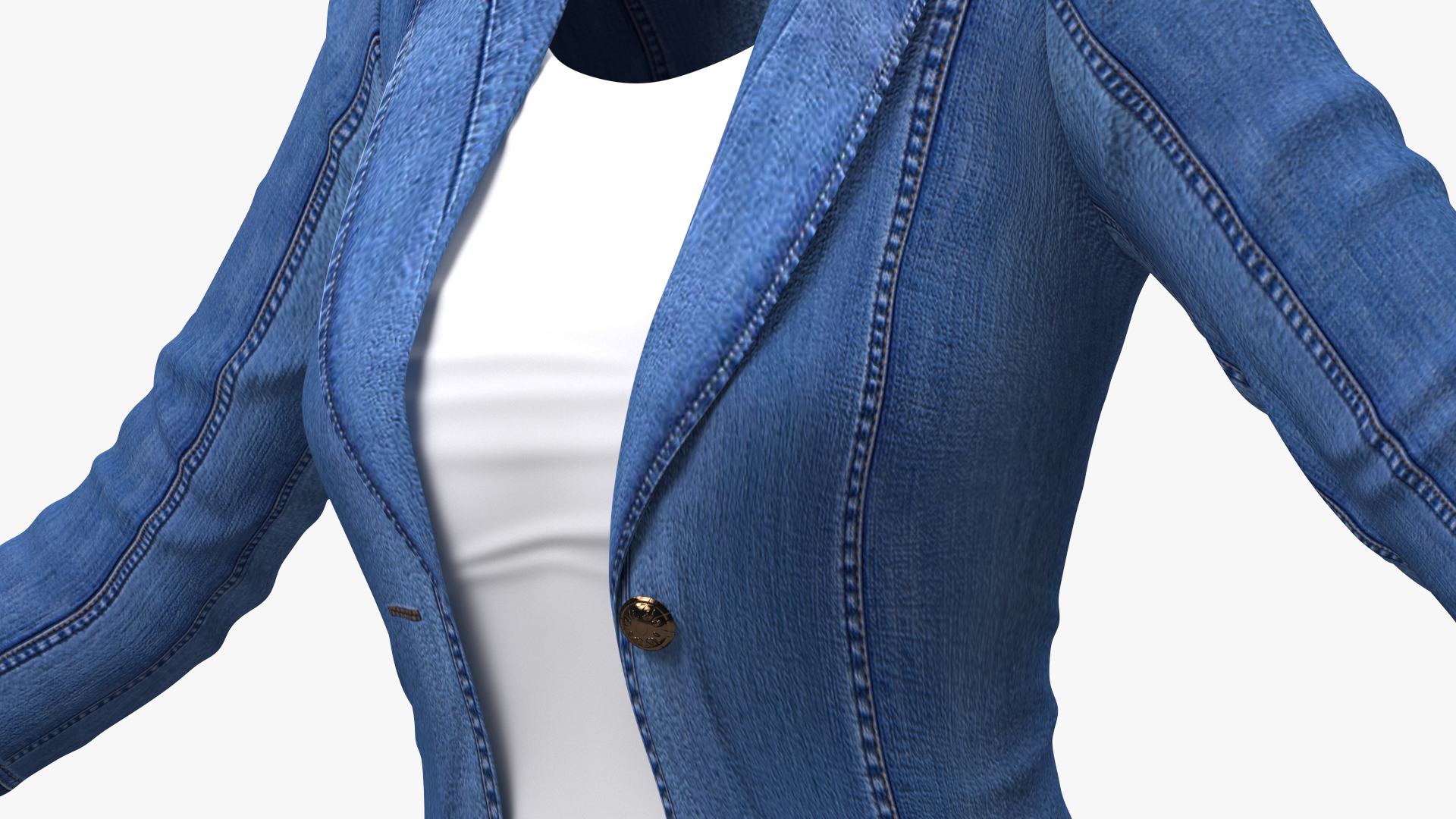 3D model Women's Urban Style Clothes with Denim Jacket