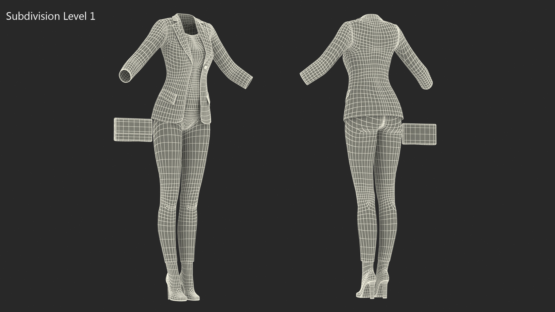 3D model Women's Urban Style Clothes with Denim Jacket