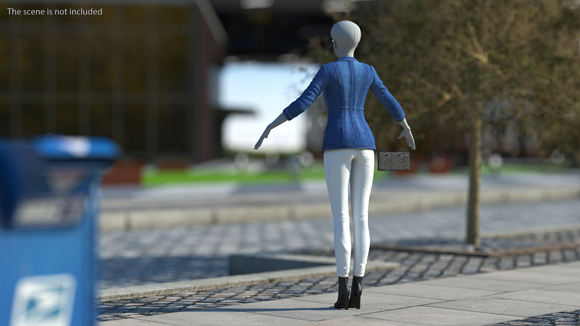 3D model Women's Urban Style Clothes with Denim Jacket