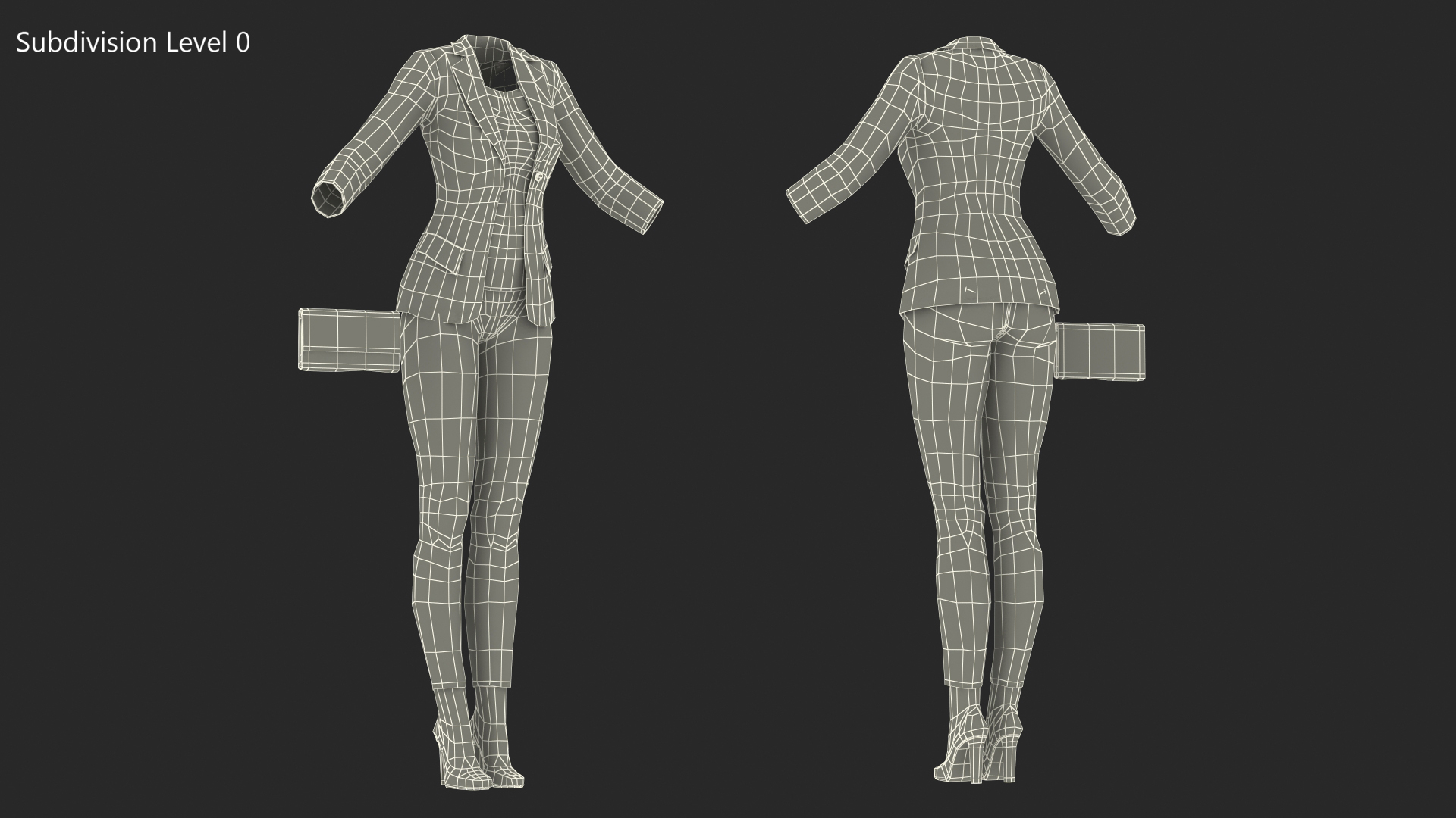 3D model Women's Urban Style Clothes with Denim Jacket