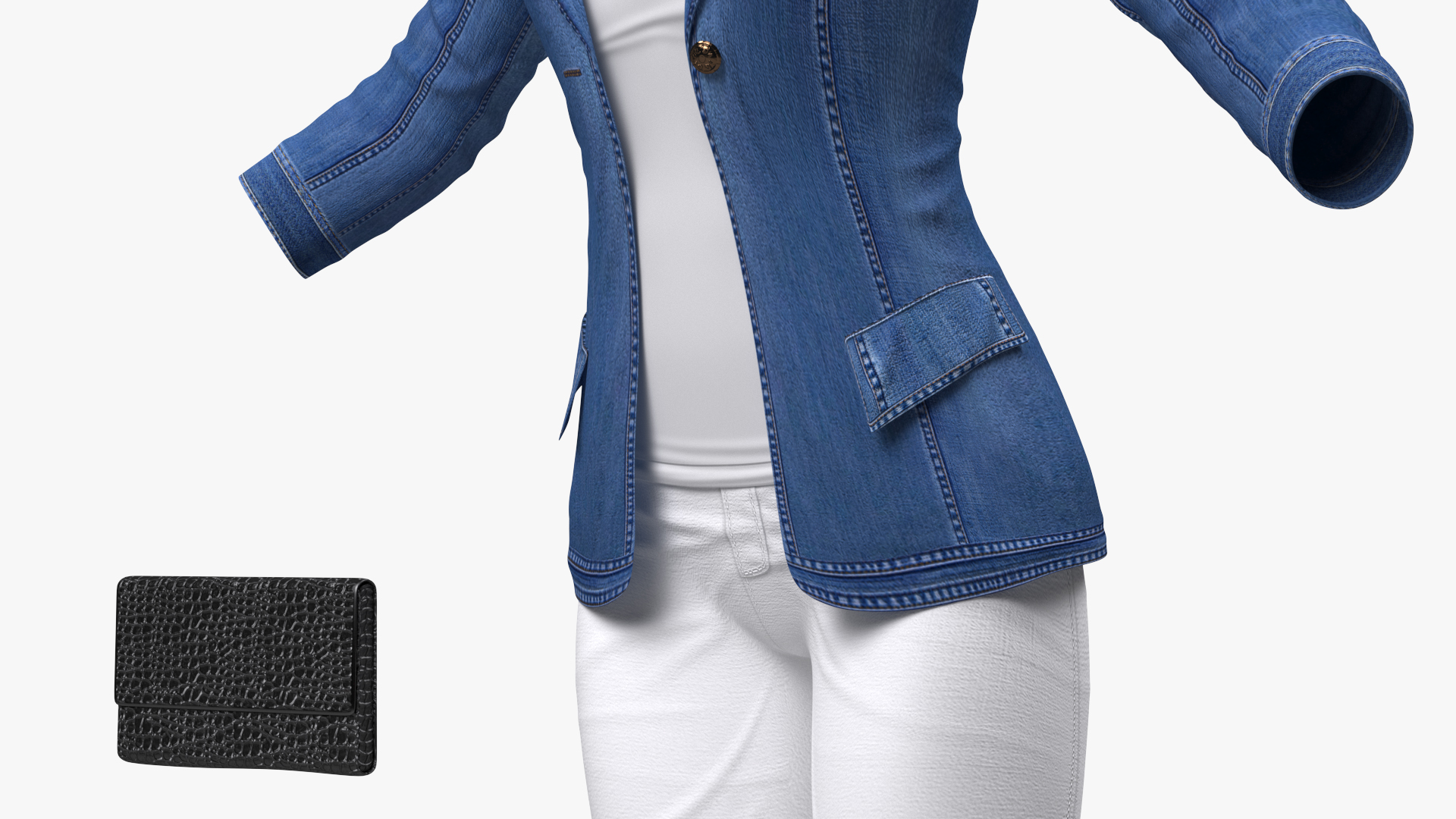 3D model Women's Urban Style Clothes with Denim Jacket