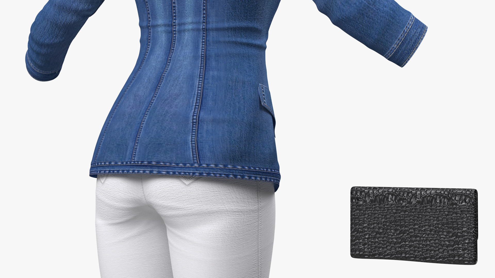 3D model Women's Urban Style Clothes with Denim Jacket
