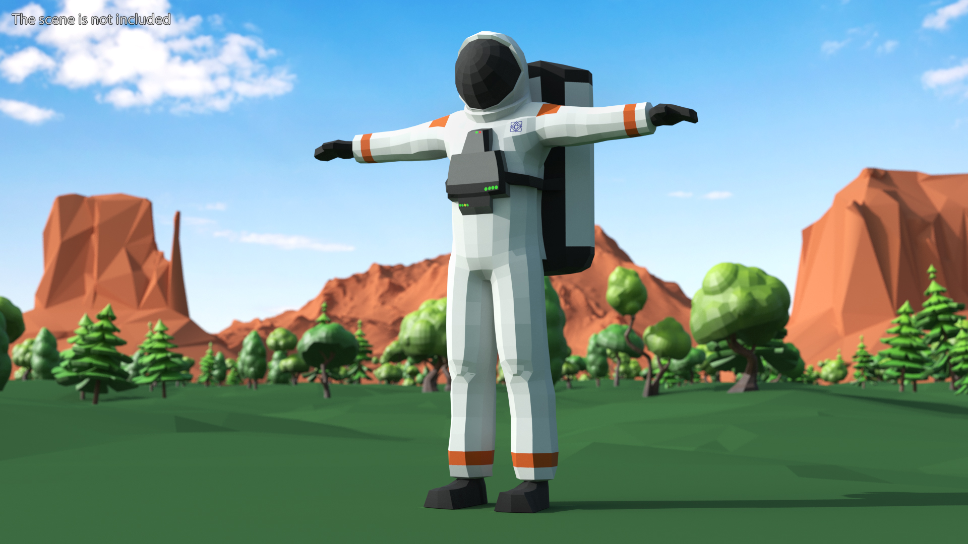 Astronaut Low Poly Rigged for Maya 3D model