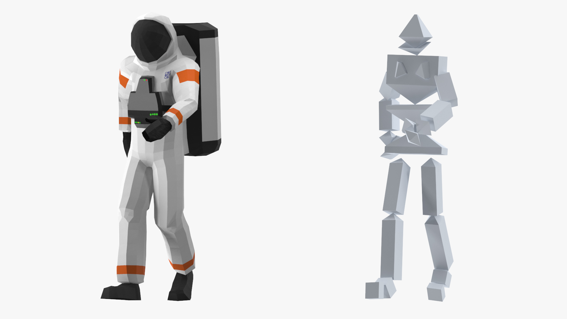 Astronaut Low Poly Rigged for Maya 3D model