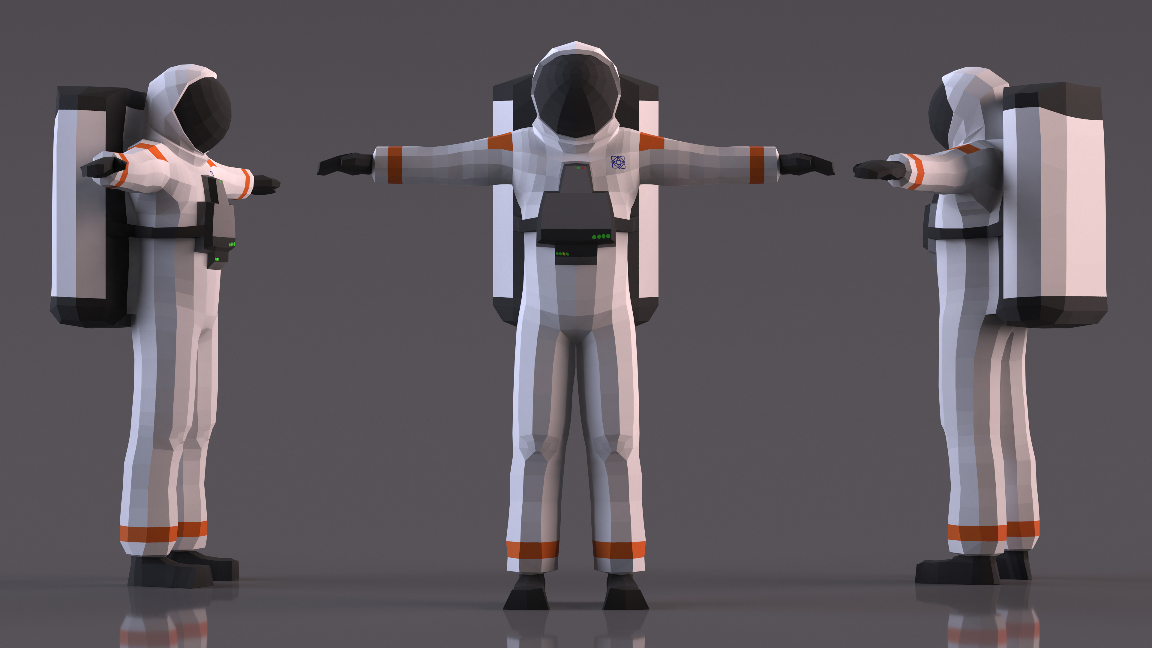 Astronaut Low Poly Rigged for Maya 3D model