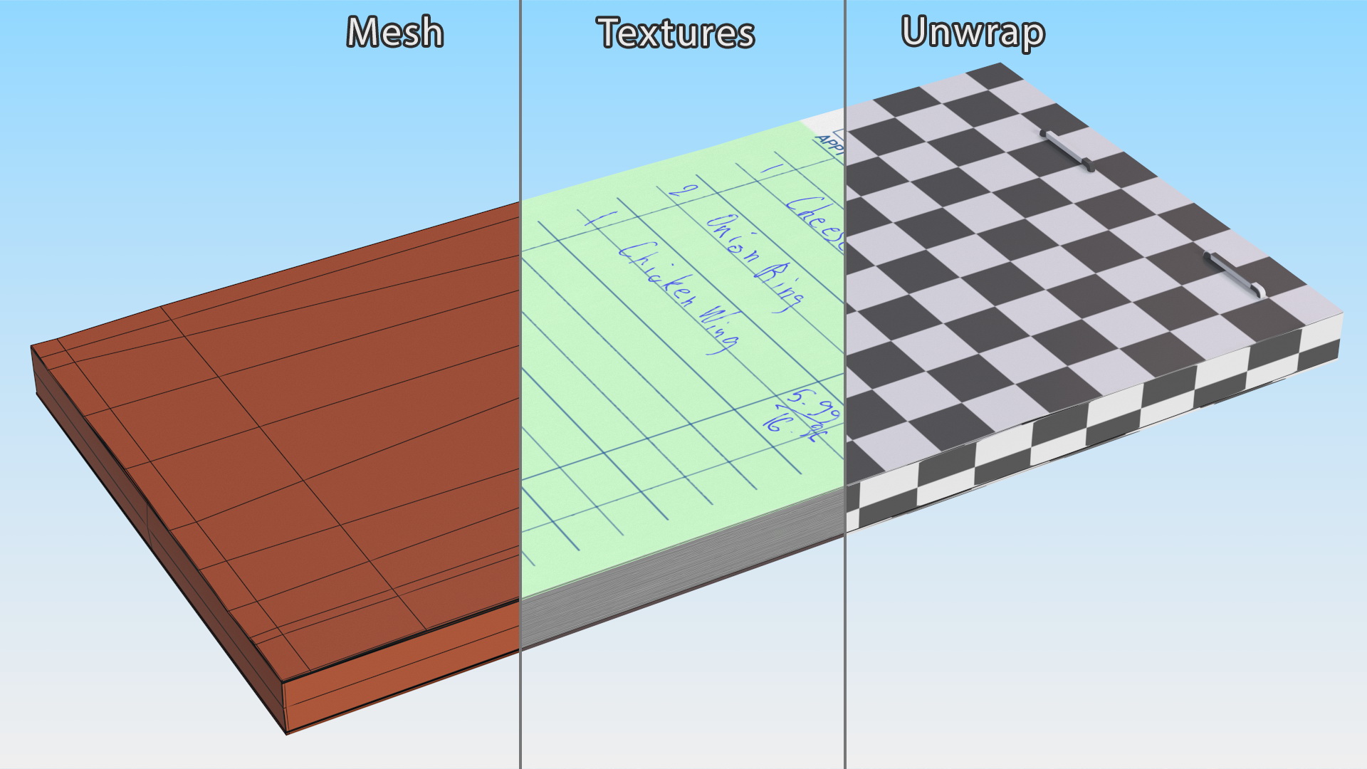 3D Guest Check Book