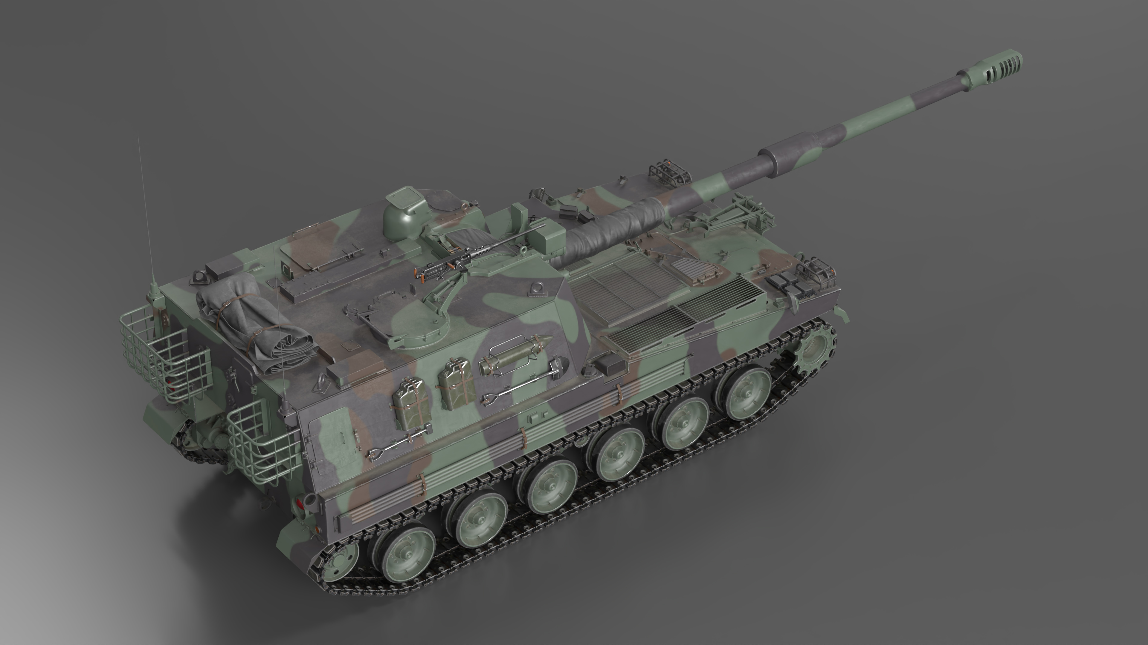 3D model K9 Thunder Howitzer Rigged for Cinema 4D