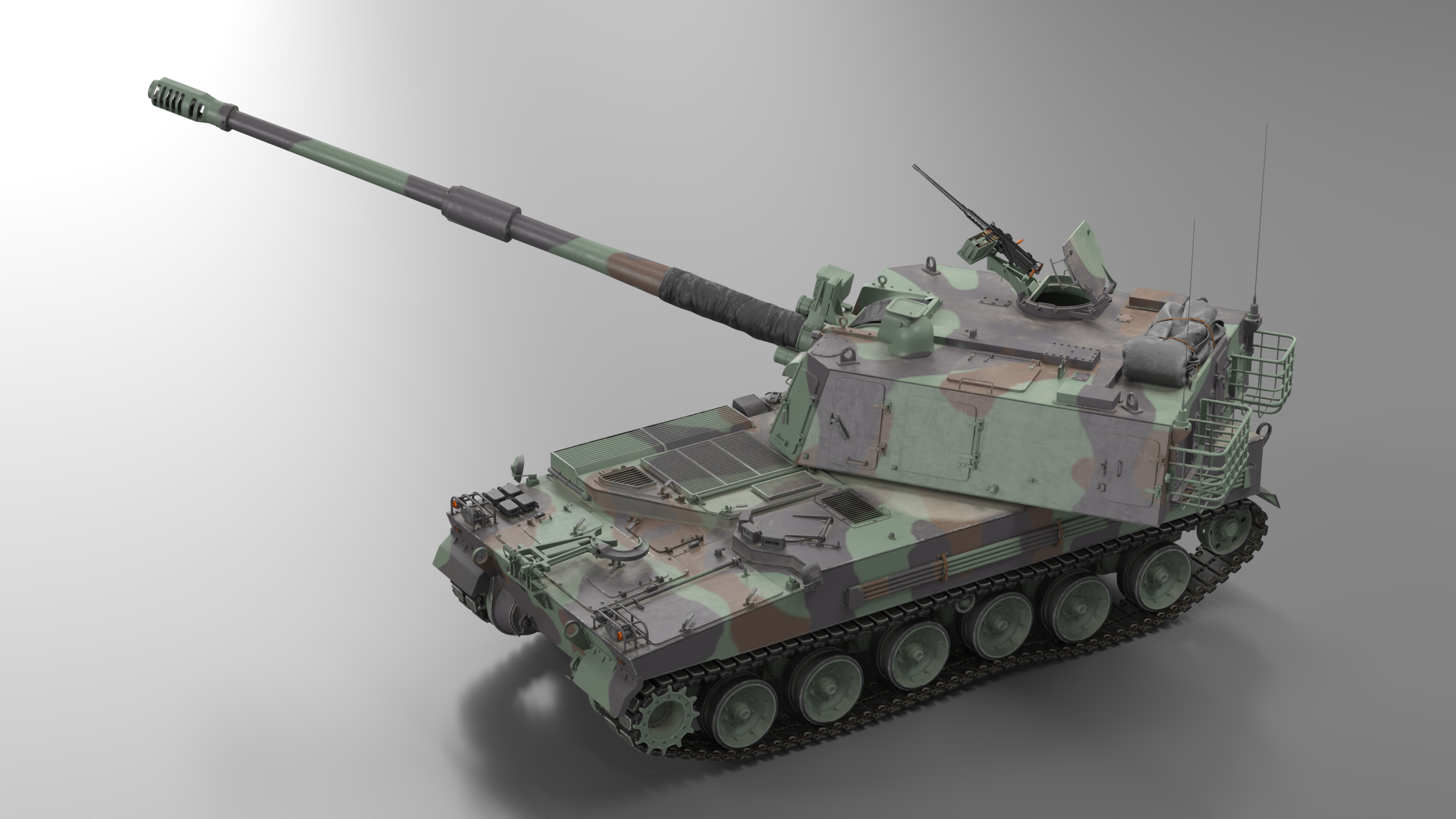 3D model K9 Thunder Howitzer Rigged for Cinema 4D