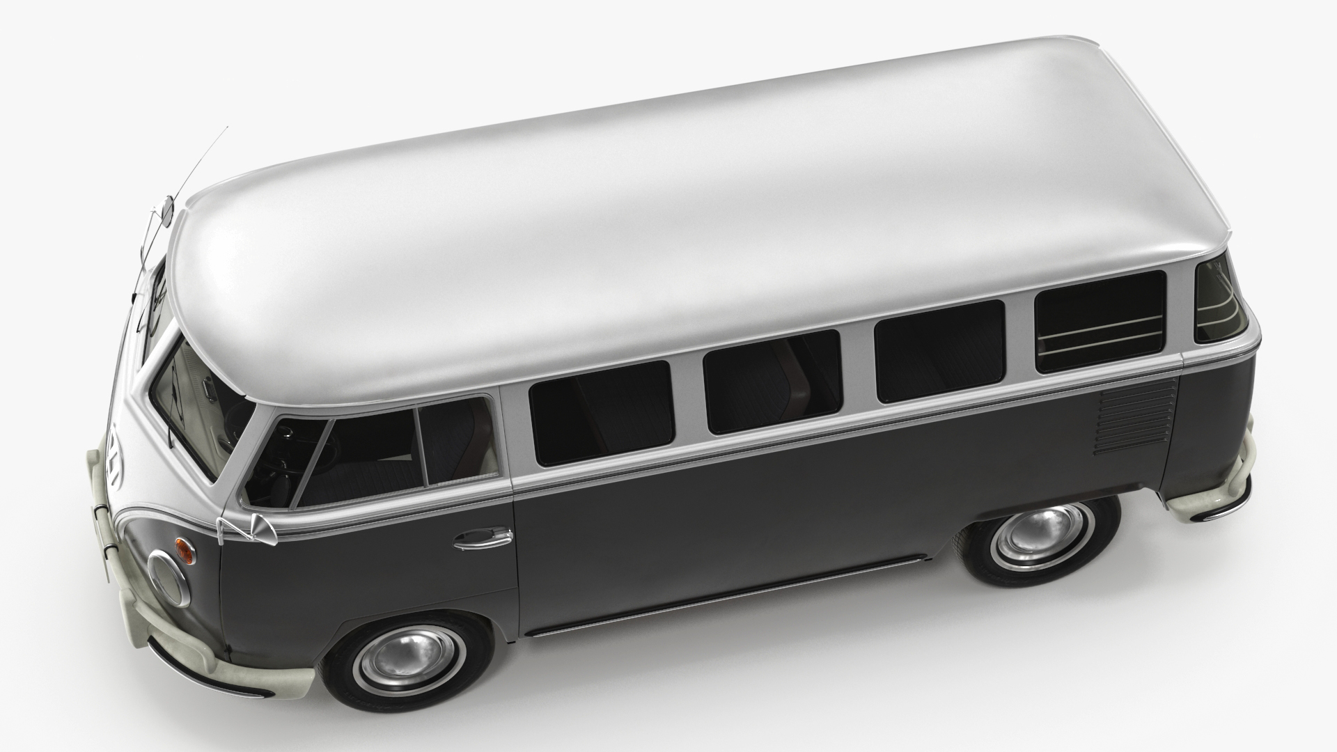 3D Vintage Volkswagen Type 2 Bus Rigged