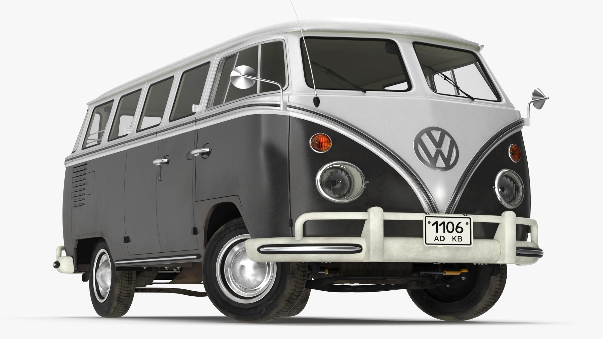 3D Vintage Volkswagen Type 2 Bus Rigged