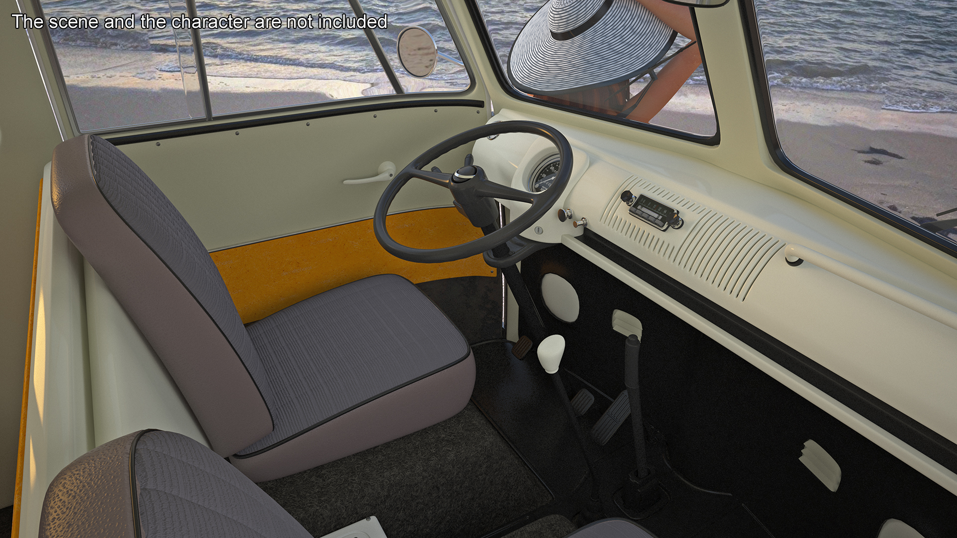 3D Vintage Volkswagen Type 2 Bus Rigged