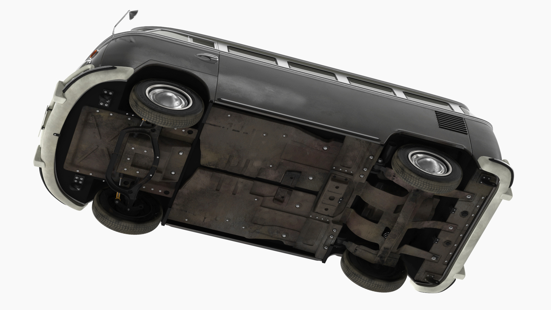 3D Vintage Volkswagen Type 2 Bus Rigged