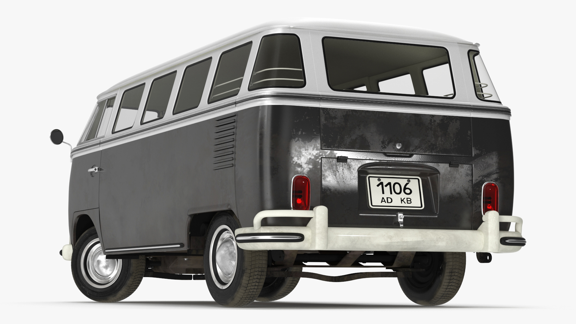 3D Vintage Volkswagen Type 2 Bus Rigged