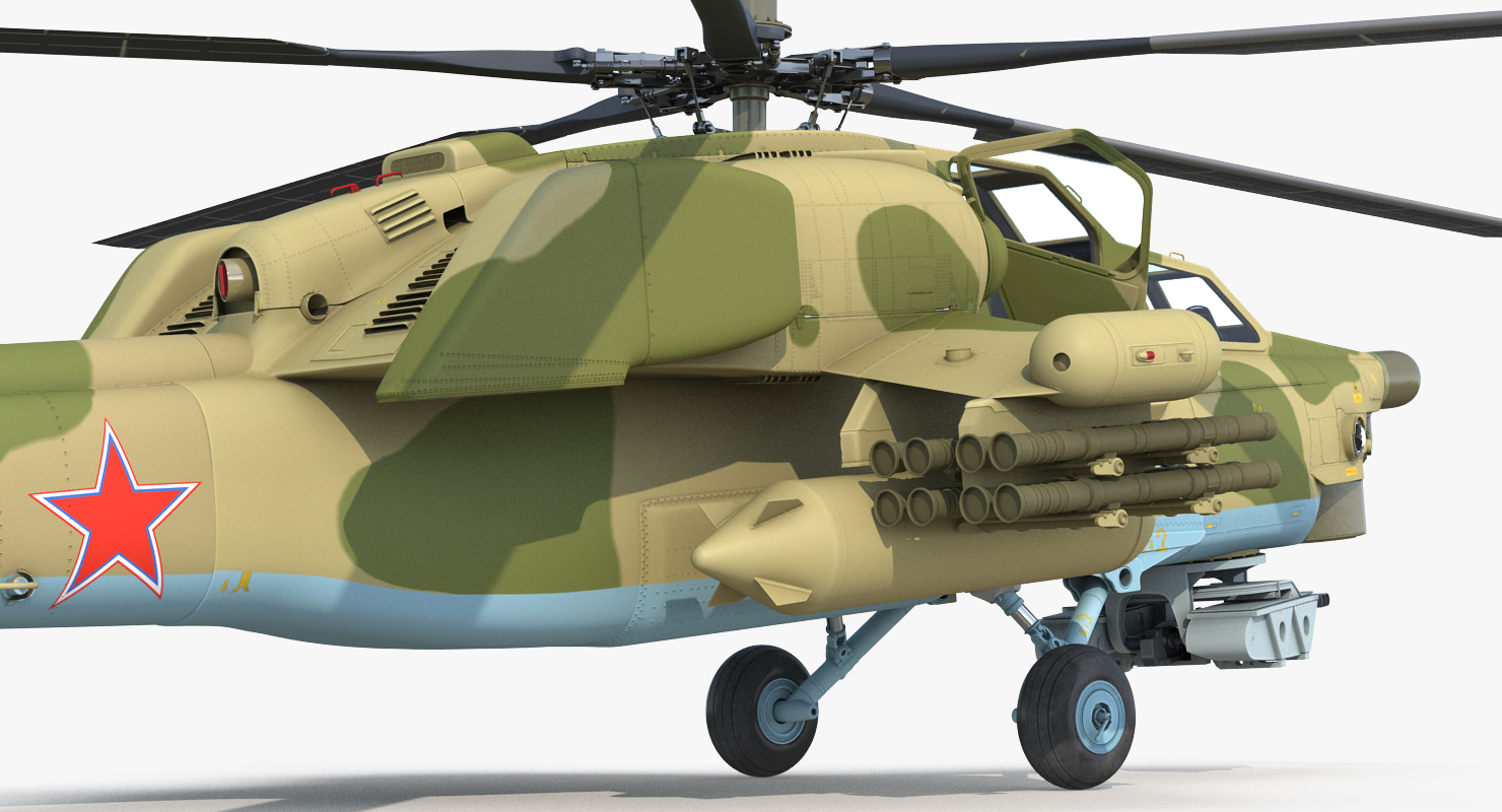 3D Attack Helicopter MI 28N Havoc with Radar Station Rigged