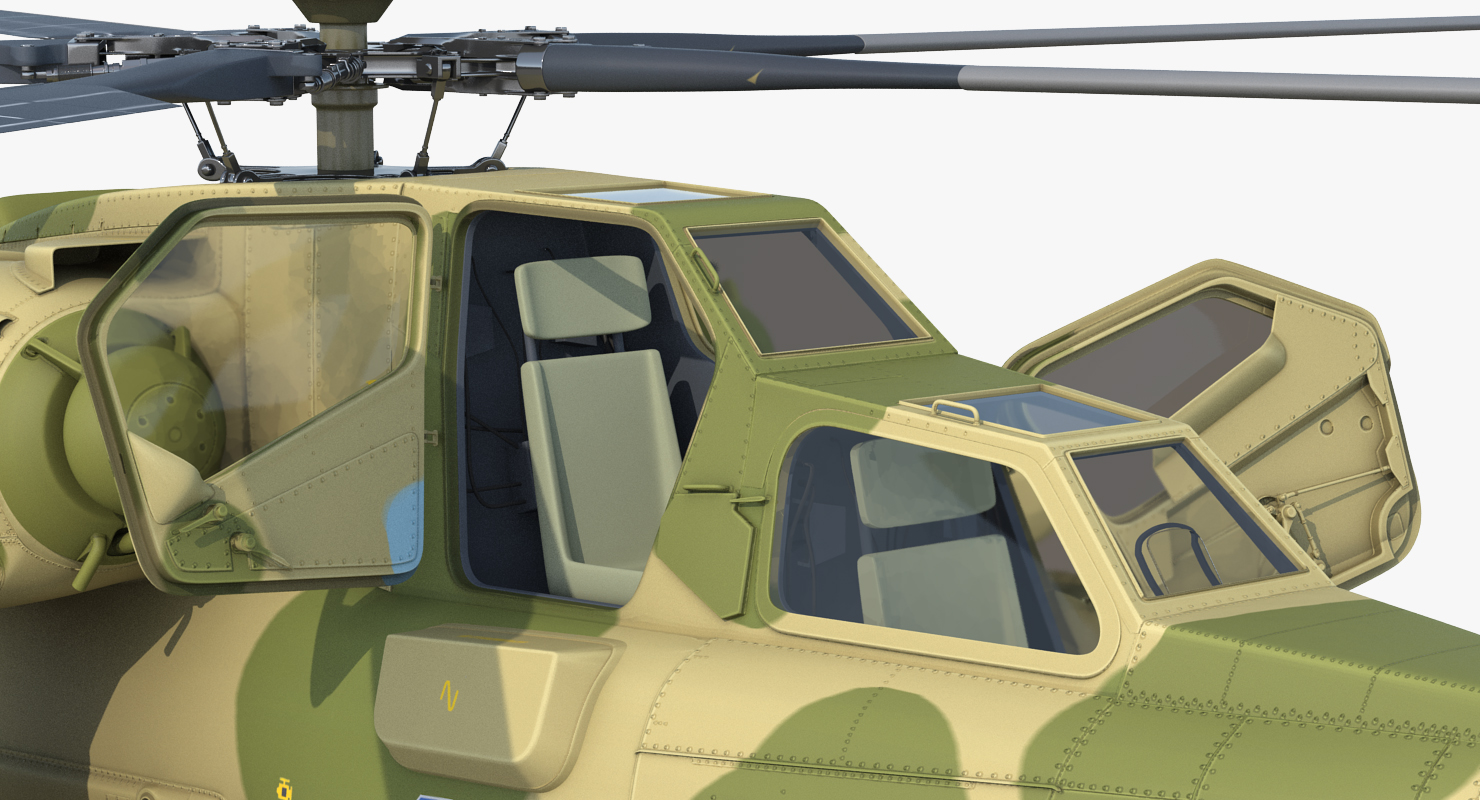 3D Attack Helicopter MI 28N Havoc with Radar Station Rigged