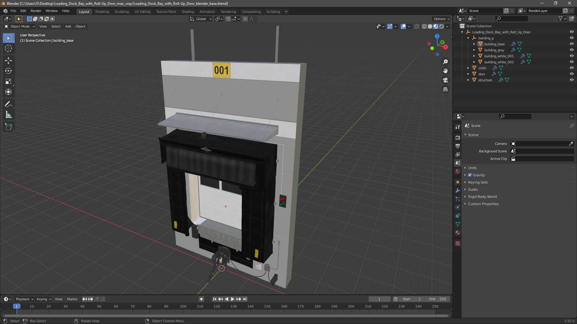 Loading Dock Bay with Roll-Up Door 3D model