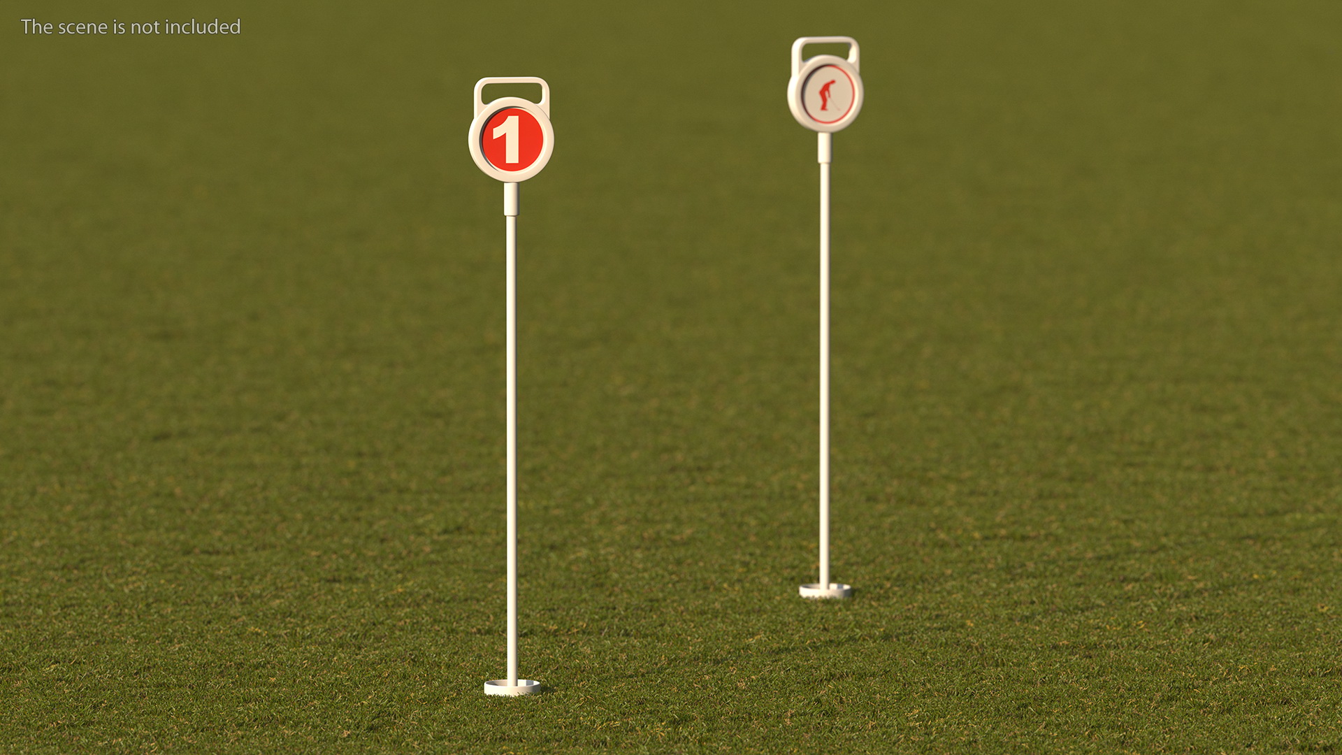 3D Golf Hole Cup with Pole model