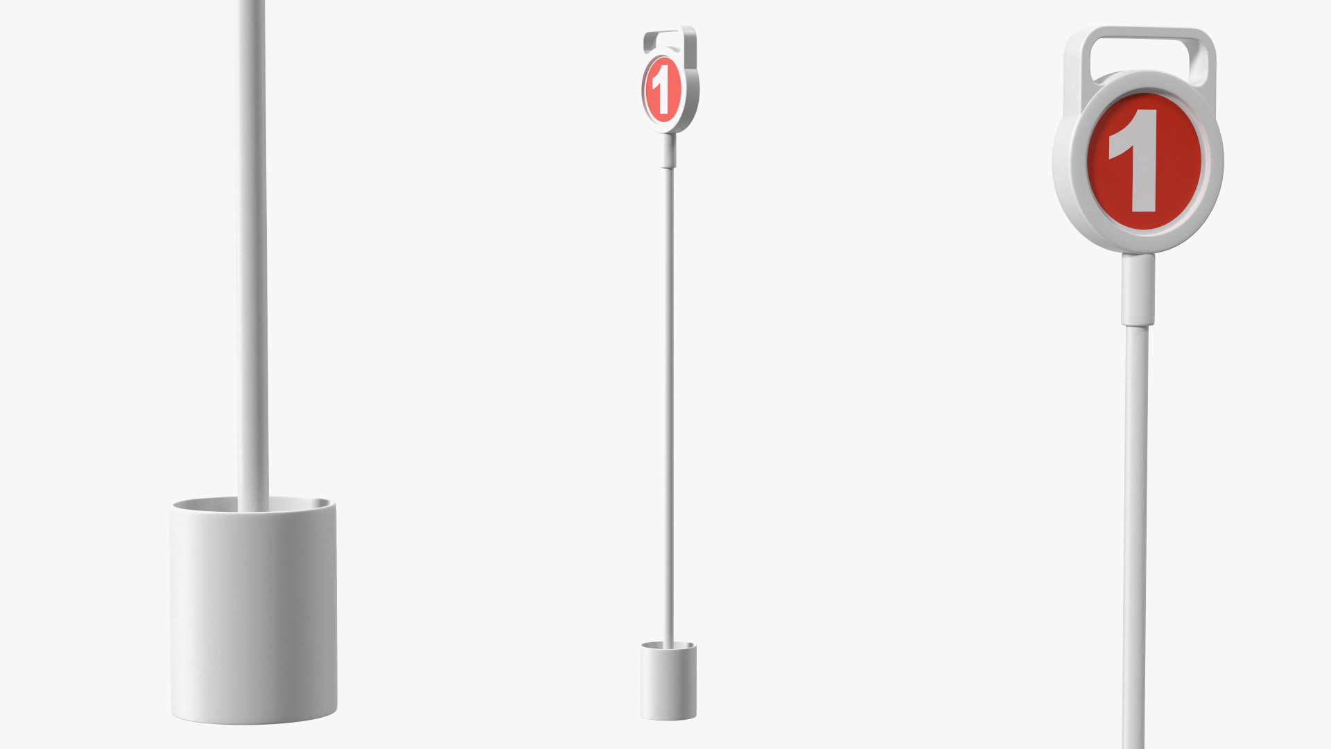 3D Golf Hole Cup with Pole model