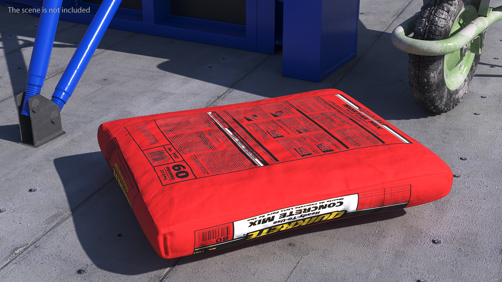 Lying Cement Packaging 50 Lb Red 3D