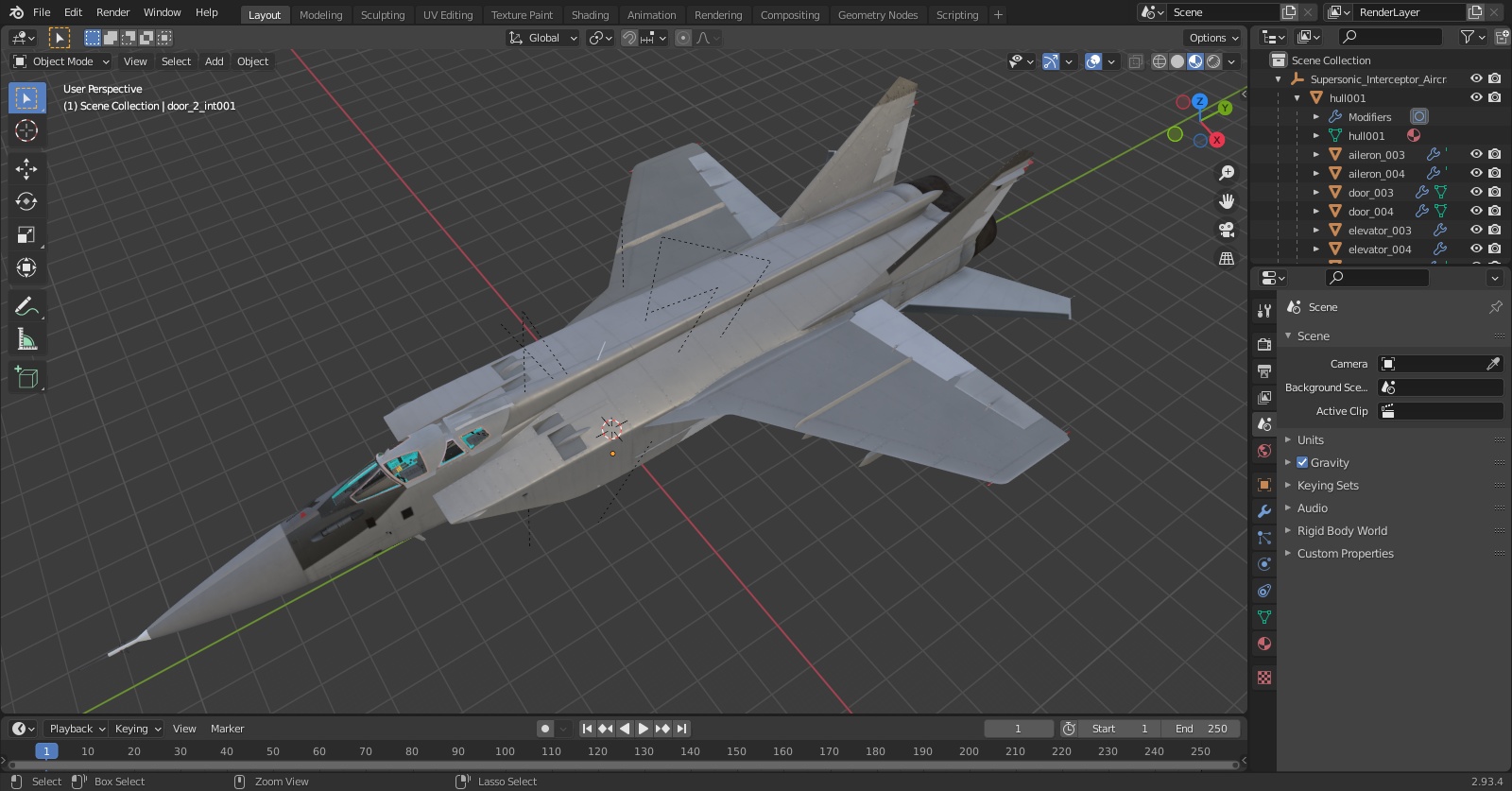 3D Supersonic Interceptor Aircraft Flight model