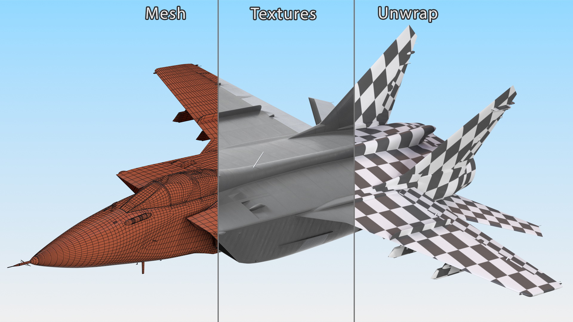 3D Supersonic Interceptor Aircraft Flight model