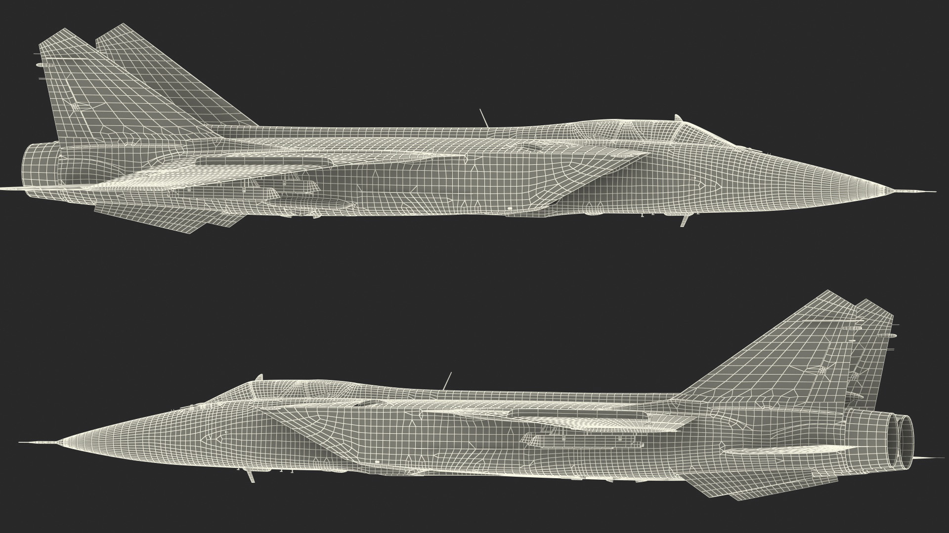 3D Supersonic Interceptor Aircraft Flight model