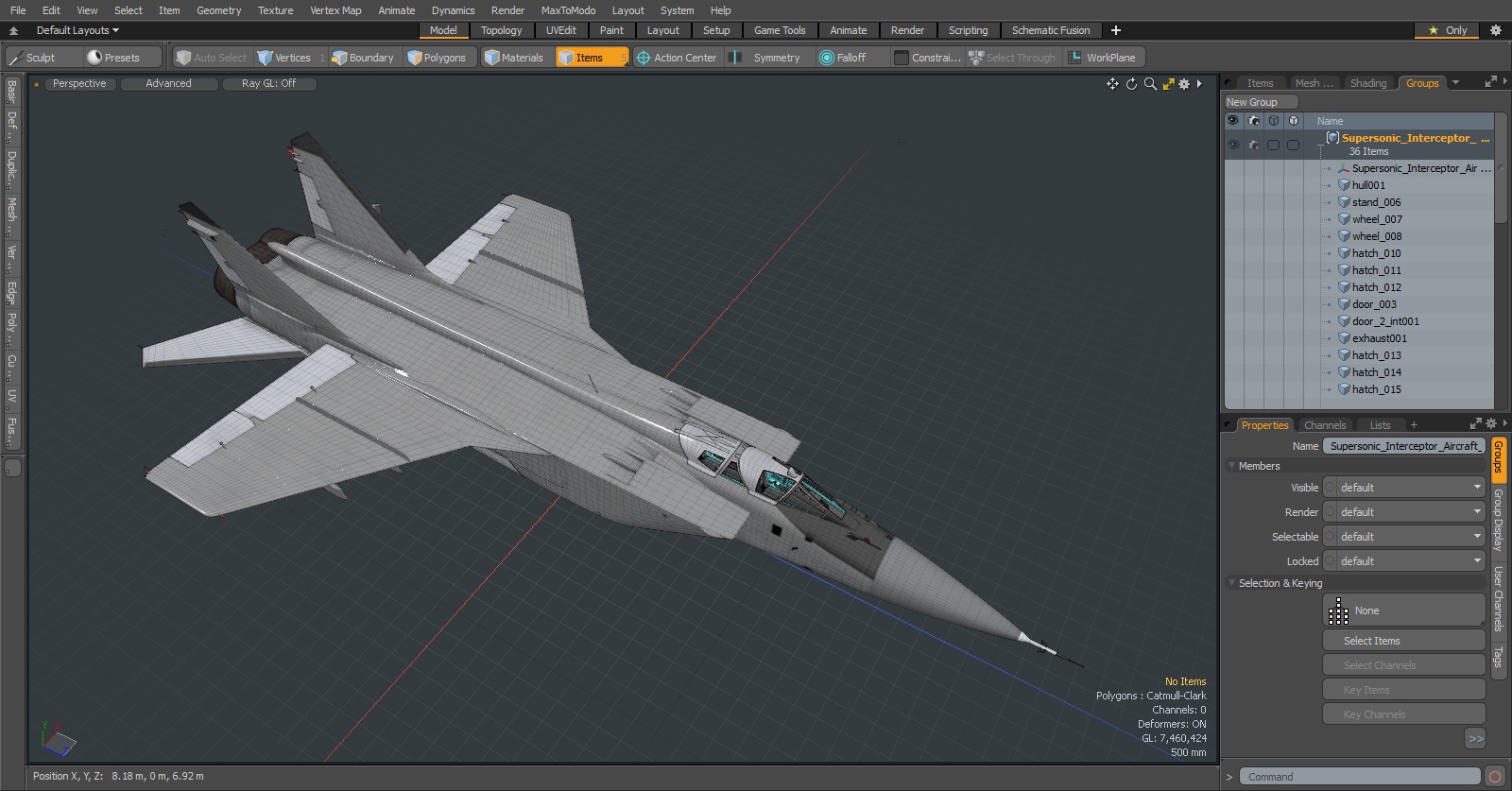 3D Supersonic Interceptor Aircraft Flight model