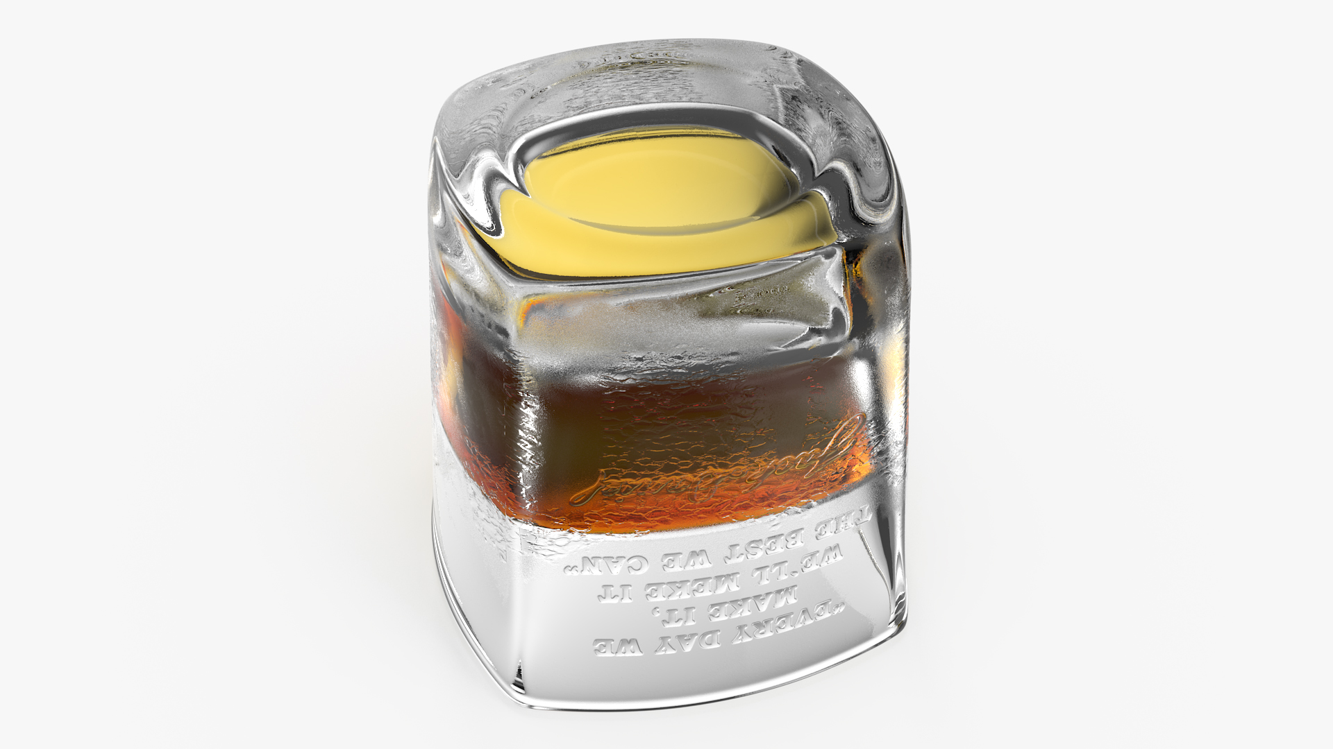 Jack Daniels Misted Rocks Glass With Whiskey 3D model
