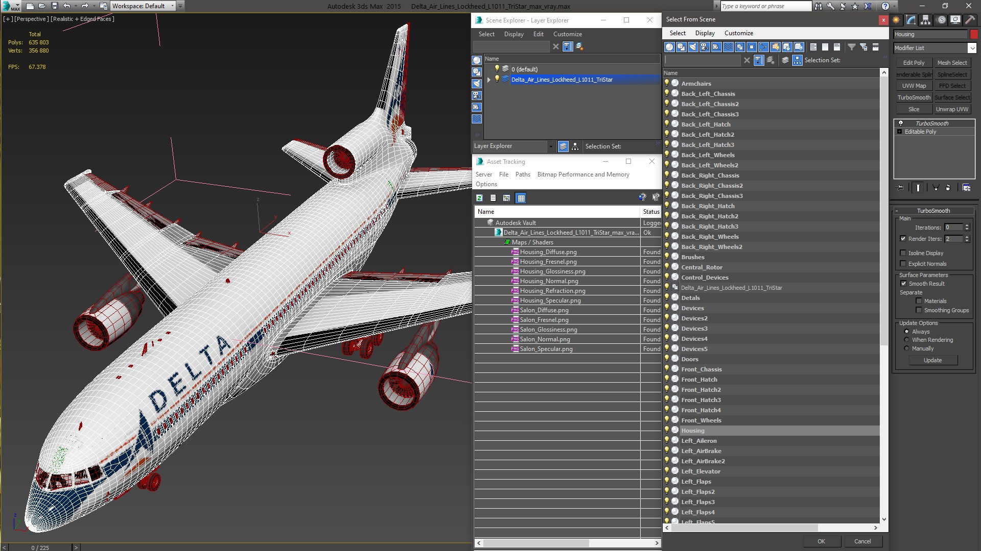 Delta Air Lines Lockheed L-1011 TriStar 3D model