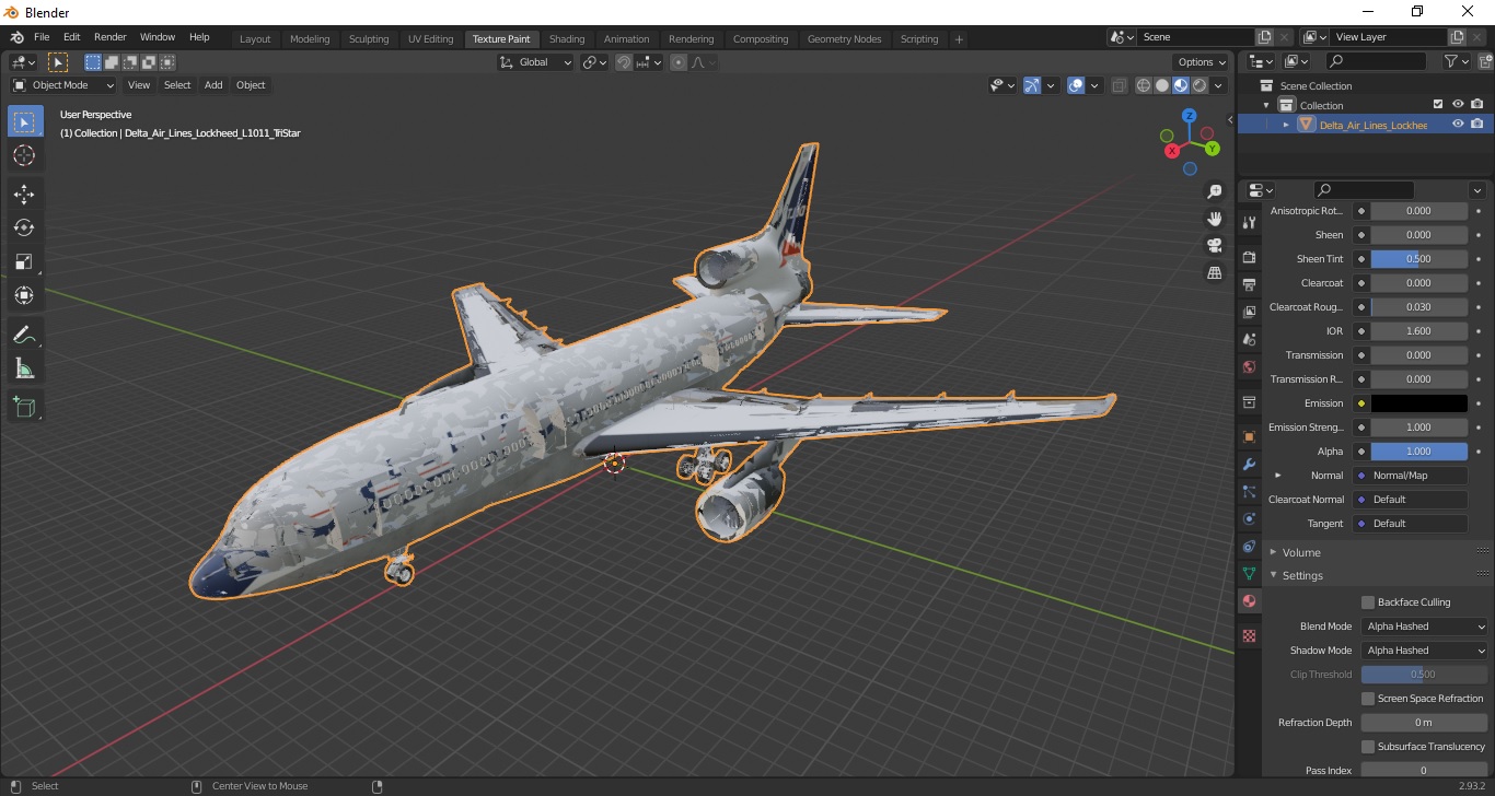 Delta Air Lines Lockheed L-1011 TriStar 3D model