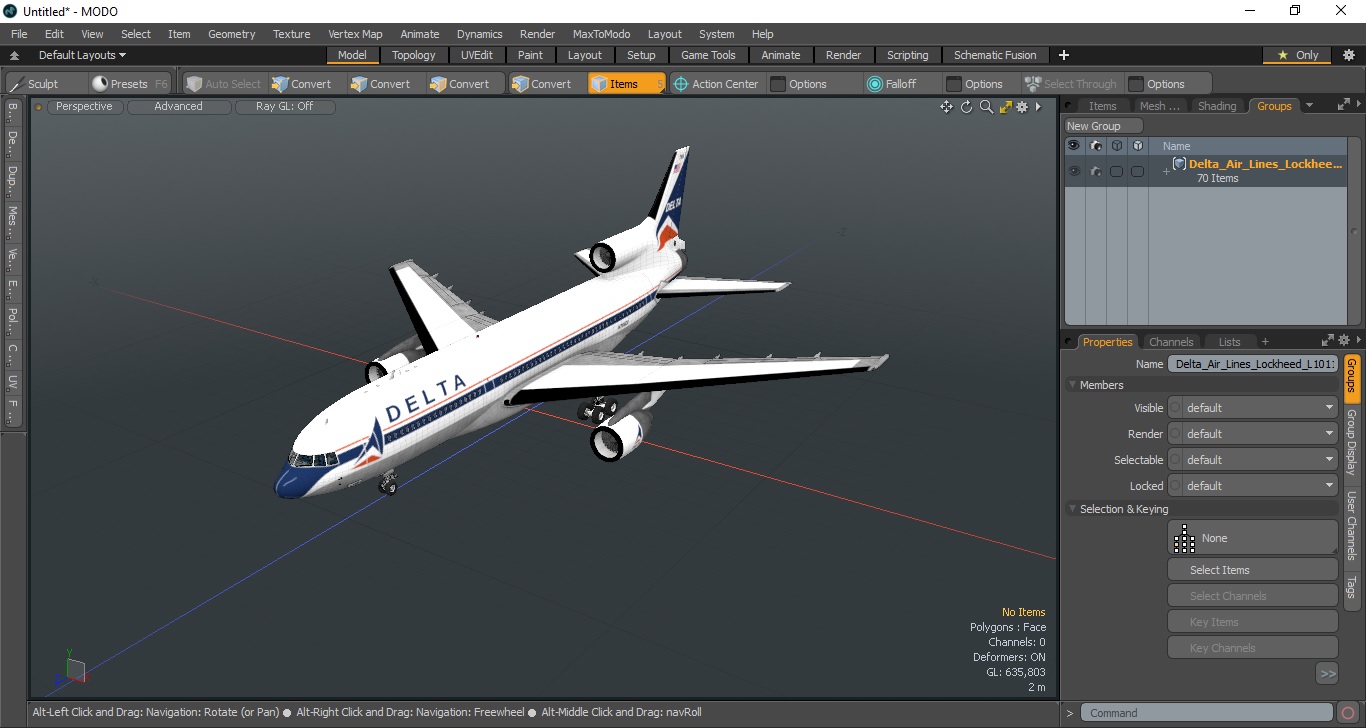 Delta Air Lines Lockheed L-1011 TriStar 3D model