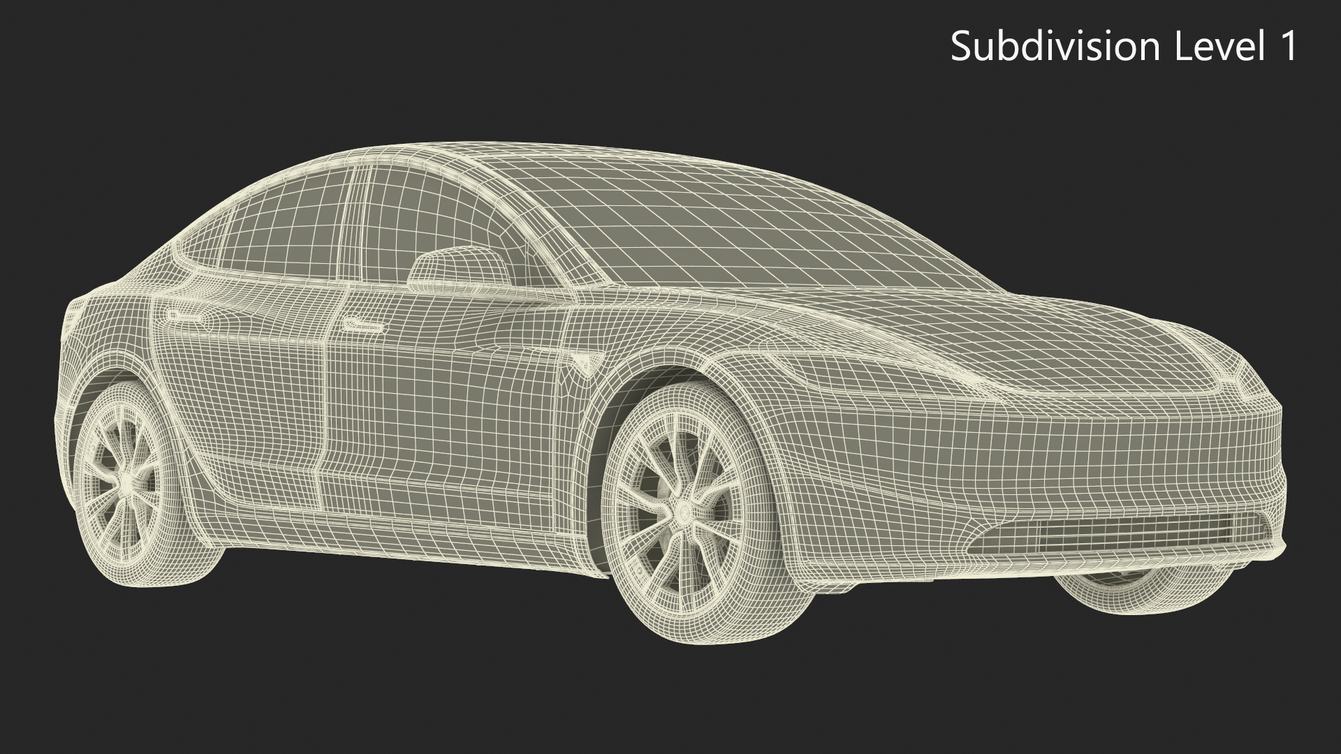 Modern Electric Car Blue Lights On 3D model