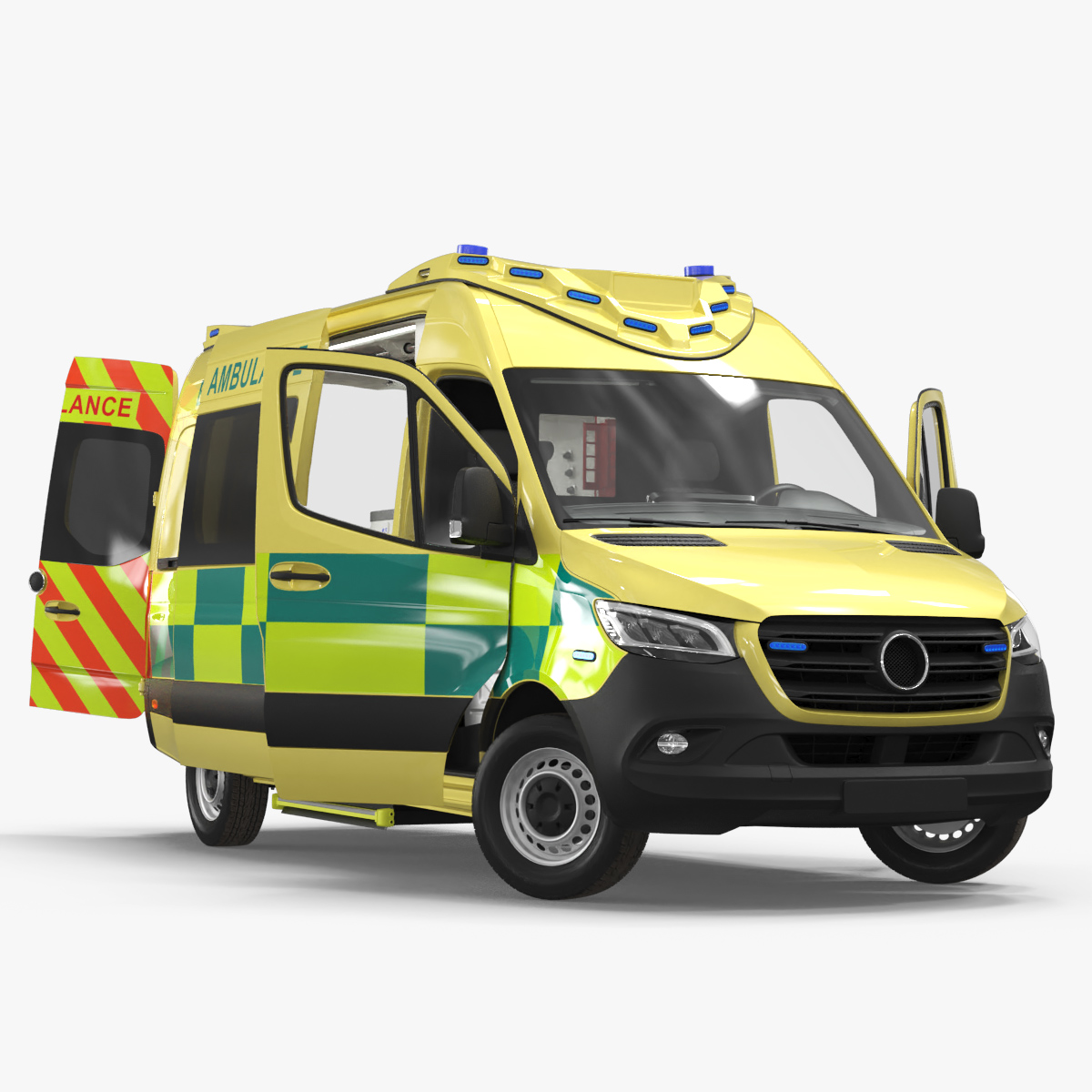Emergency Ambulance Vehicle Rigged
