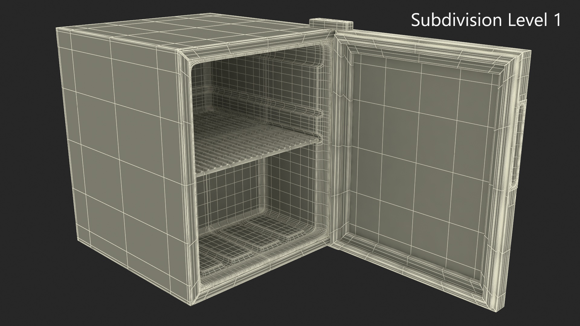 3D model Can Beverage Cooler with Metal Door Open