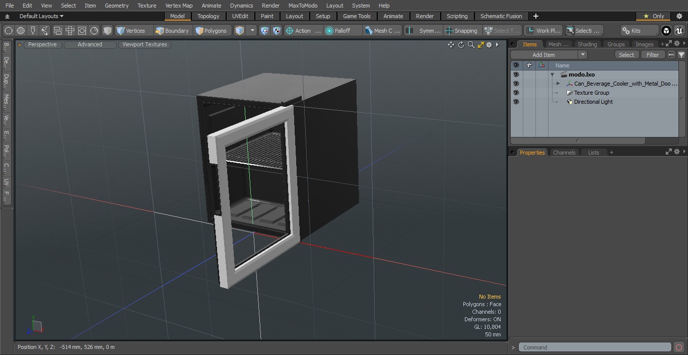 3D model Can Beverage Cooler with Metal Door Open