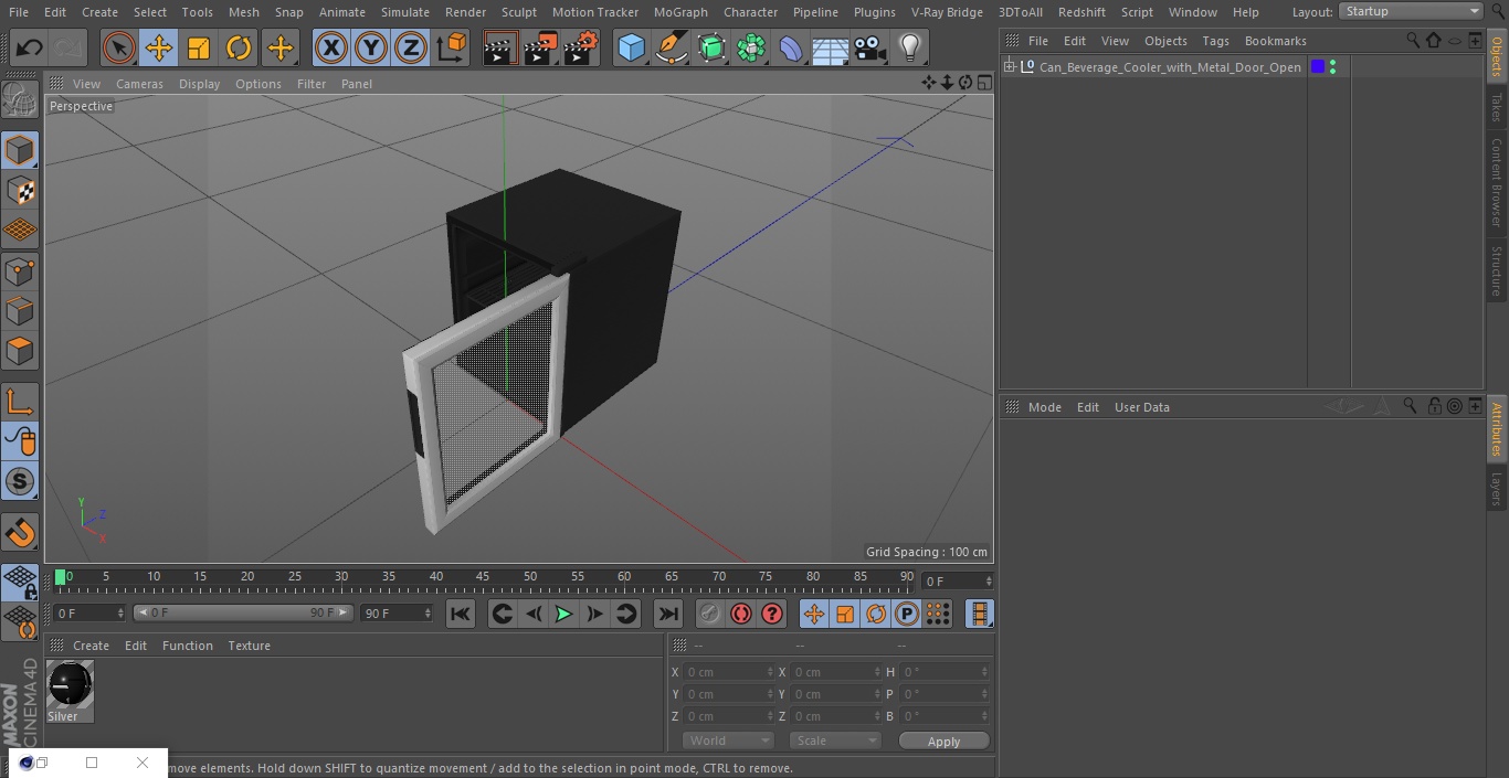 3D model Can Beverage Cooler with Metal Door Open