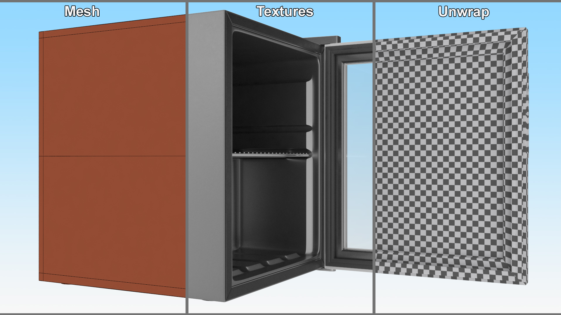 3D model Can Beverage Cooler with Metal Door Open