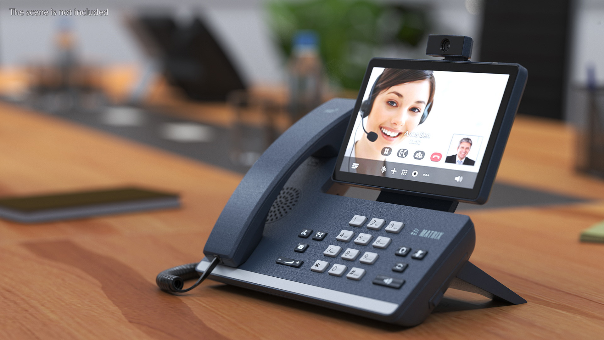 Smart Video IP Phone Matrix Blue Lights On 3D
