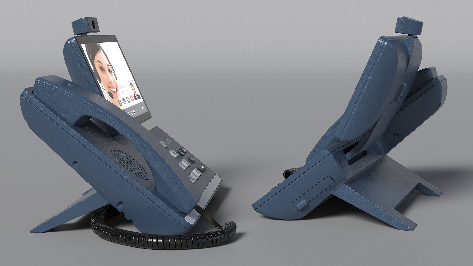 Smart Video IP Phone Matrix Blue Lights On 3D