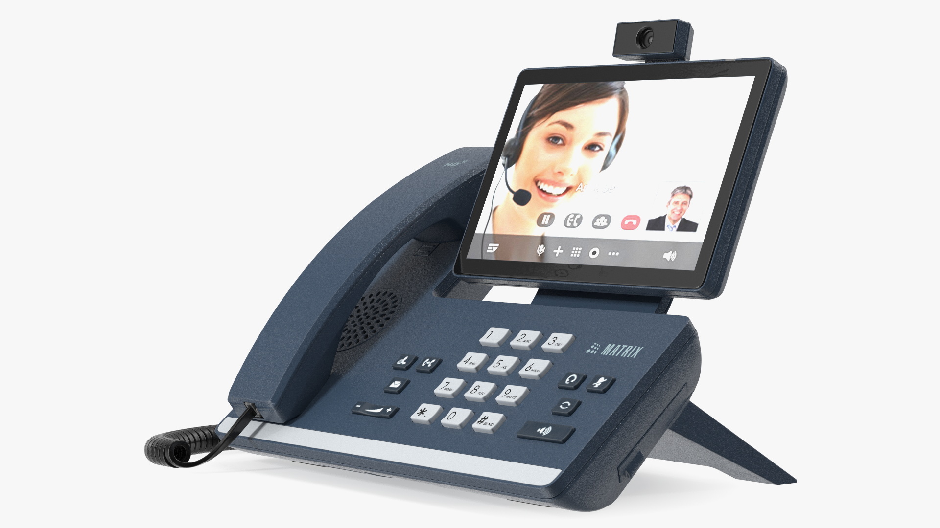 Smart Video IP Phone Matrix Blue Lights On 3D
