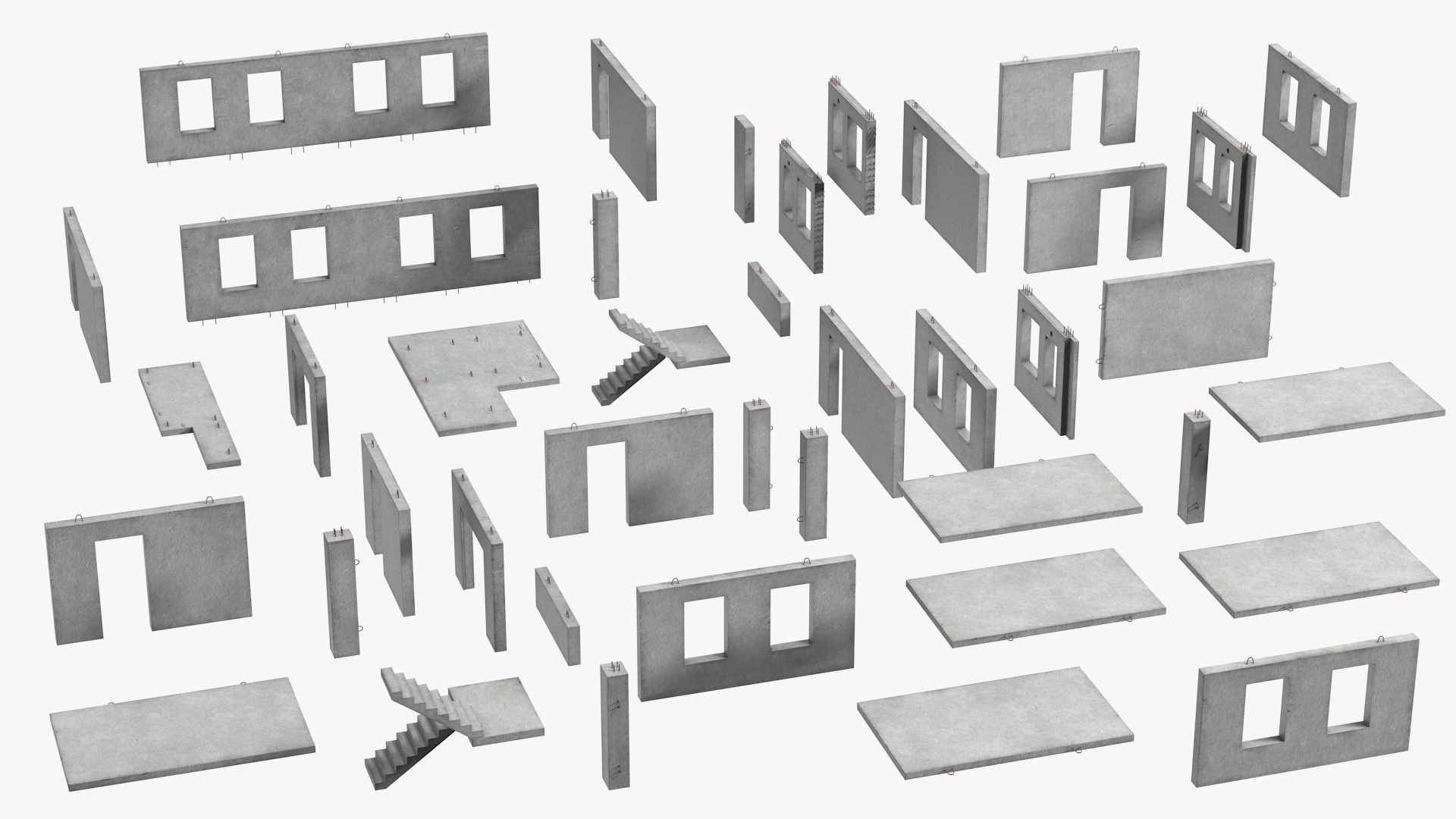 3D Precast Concrete Panel House model