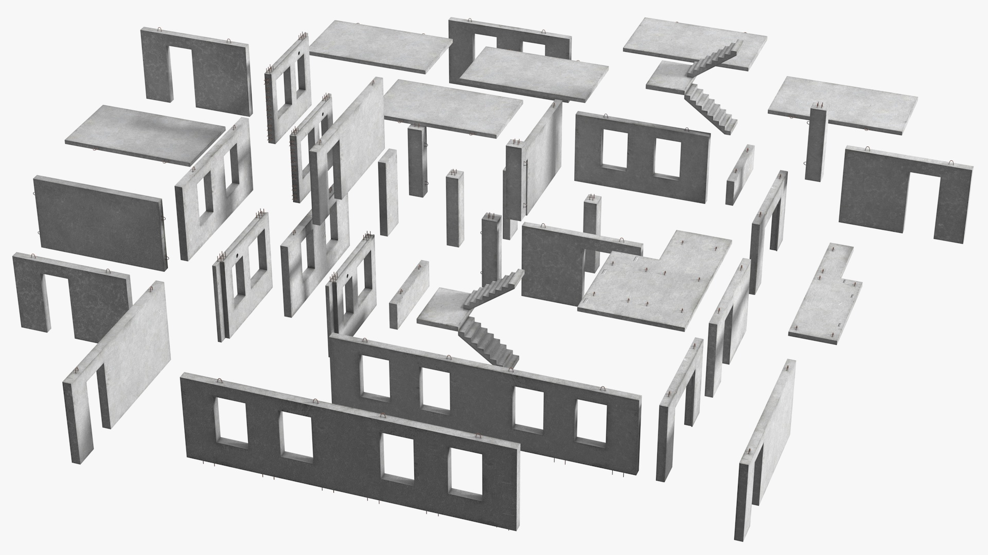 3D Precast Concrete Panel House model